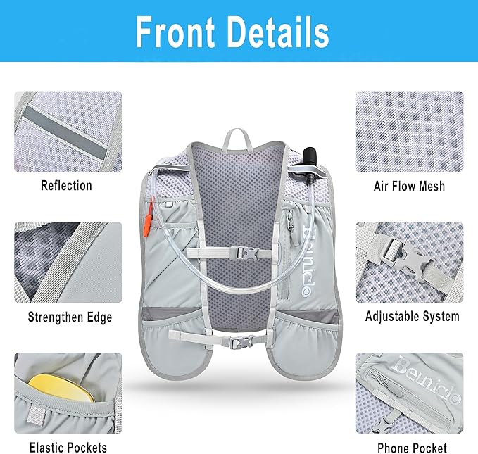 Hydration Running Backpack: Ultra Trail Running Vest for Marathon and Trekking Lightweight Hydration Backpack Daypack for Cycling ( Without Bladder)