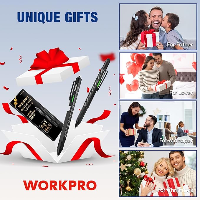 Father’s Day Gifts for Men, 9 Functions Multi-tool Pen Set, Birthday Gifts for Who Have Everything, Cool EDC Gadgets for Men, Stocking Stuffers, for Dad Grandpa Husband Him Adults Boyfriend