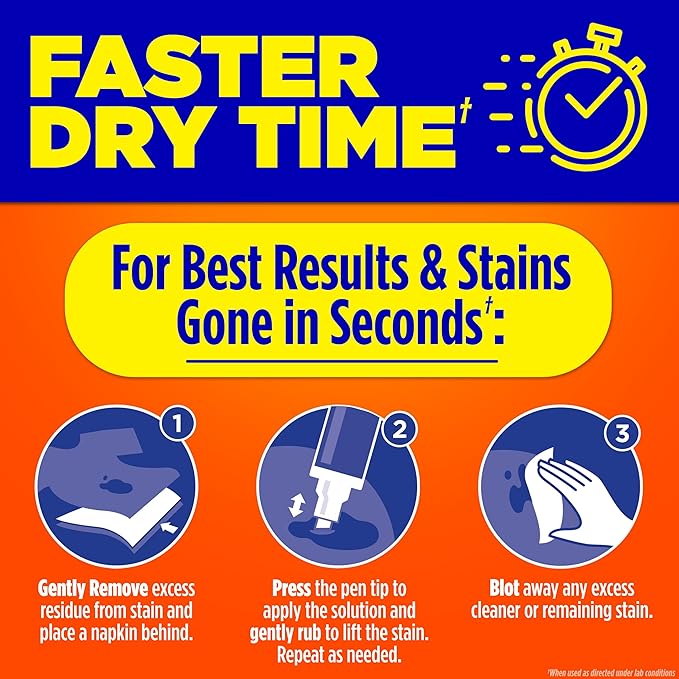 Tide Stain Remover for Clothes, Tide To Go Pen, Instant Stain Remover Pen & Spot Cleaner, Portable & Travel-Friendly, Works on Food & Drink Stains, Fits in Purses & Bags, 3 Count (Pack of 1)