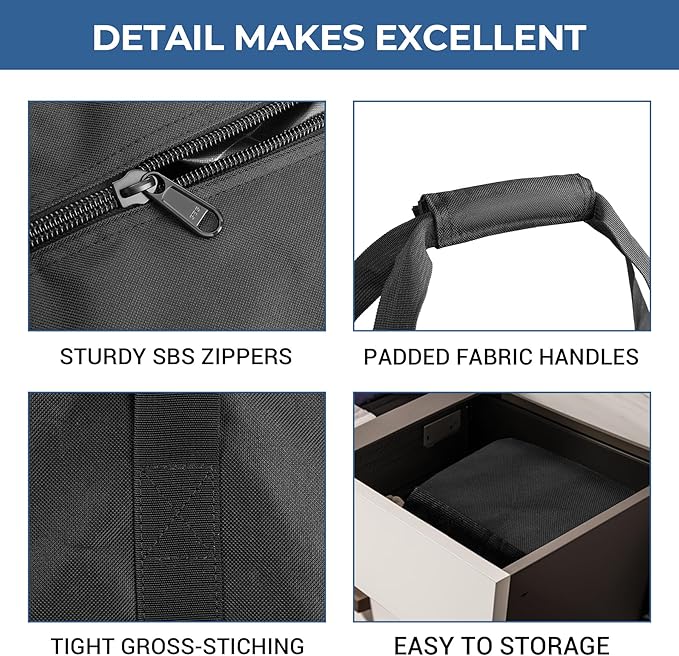 COOLBEBE 60" Sports Duffle Bag - 332L Extra Large Travel Duffel Luggage Bag with Upgrade Zipper, Sturdy & Water Resistant Long Duffle Bag for Camping Moving (Black 60inch)