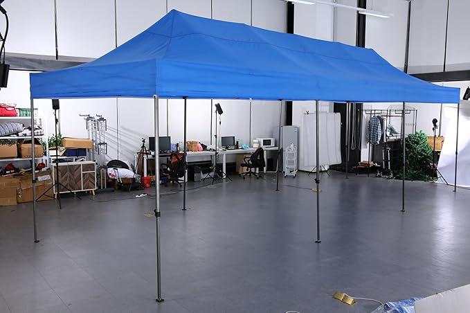 COBIZI 10x30 Pop Up Canopy Without Sidewall,Heavy Duty Canopy UPF 50+ All Season Wind Waterproof Commercial Outdoor Wedding Party Tents for Parties Canopy Gazebo with Roller Bag(10 x 30 ft Gray)