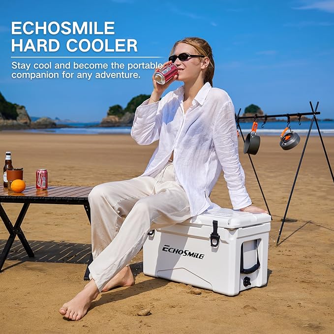 EchoSmile 25/30/35/40/60/75 Quart Rotomolded Cooler, Built to Stand up to The Rigors of The Journey
