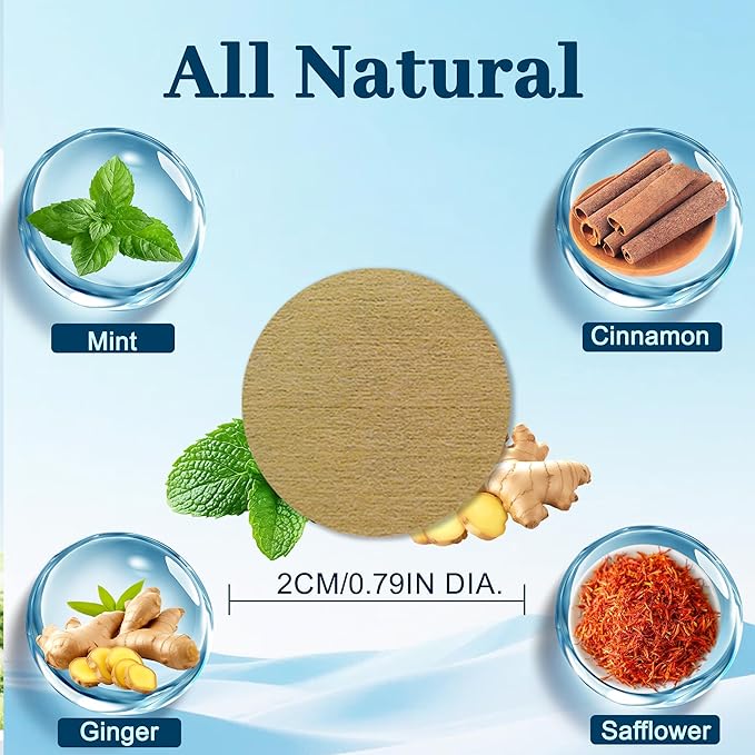 60ct Motion Sickness Patches Non Drowsy, Sea Sickness Patches for Cruise Ship Travel Essentials, Waterproof Car Sickness Patches Behind Ear Tan Color