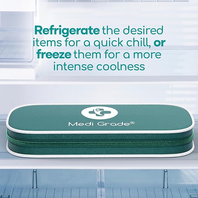 Medi Grade Cooling Eye Mask for Puffy Eyes, Allergies, Sinuses - Reusable Gel Eye Mask and Cooling Pads with Thermo-Bag for Dark Circles, Hangovers and Migraine Relief - Cold Eyemask