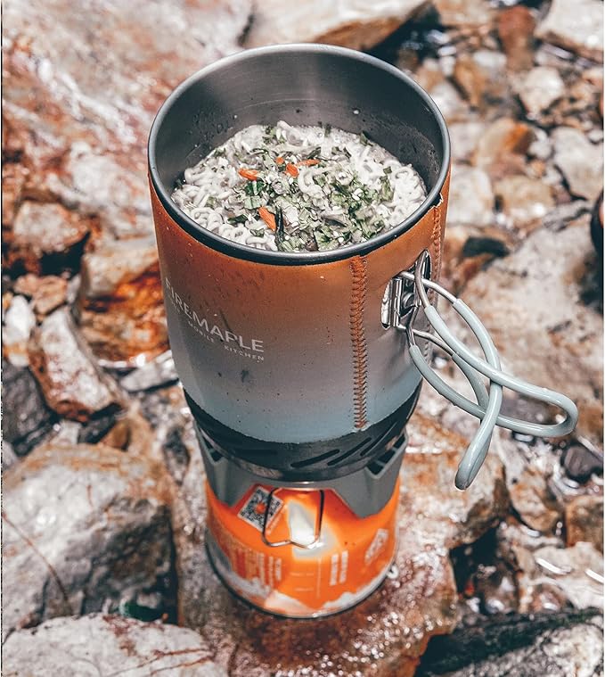 Fire-Maple "Fixed Star 1" Personal Cooking System | Pot/Jet Burner Stove System with Electric Ignition | Ideal for Hiking, Camping, Backpacking, Fishing, Hunting Trips and Emergency Use Multi