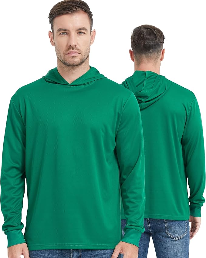 ProtectX High Visibility Sun Protection Lightweight Long Sleeve Hoodie, UPF 50+ Quick-Dry, SPF UV Shirt, Active Wear