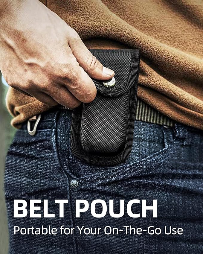 Pohaku Multitool Knife, Pohaku 13 in 1 Pocket Multitool, Multi Tool with 3" Large Blade, Safety Locking Design, Spring-Action Plier, Durable Nylon Sheath for Outdoor, Camping, Fishing, Survival,Hiking