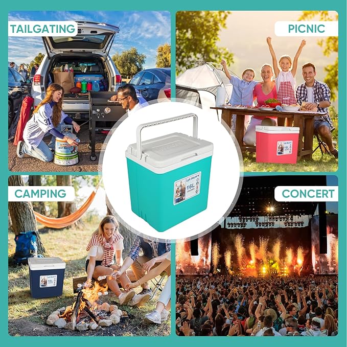 11Qt 19Qt Insulated Portable Cooler Leak-Proof Ice Chest Lunch Box Hard Coolers with Extra Ice Pack for BBQ, Camping, Pincnic