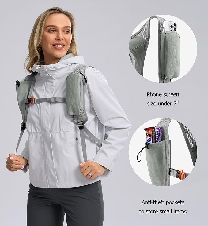 10L Small Hiking Backpack Travel Daypack Lightweight Packable Back Pack for Women Men(Light Grey)