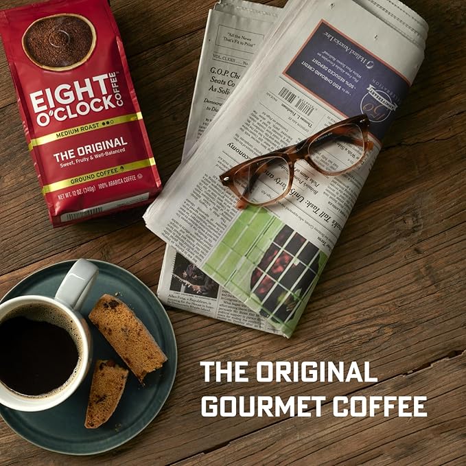 Eight O'Clock Coffee The Original Ground Coffee, Medium Roast, 12 Ounce (Pack of 6) - Sweet, Fruity, Well Balanced