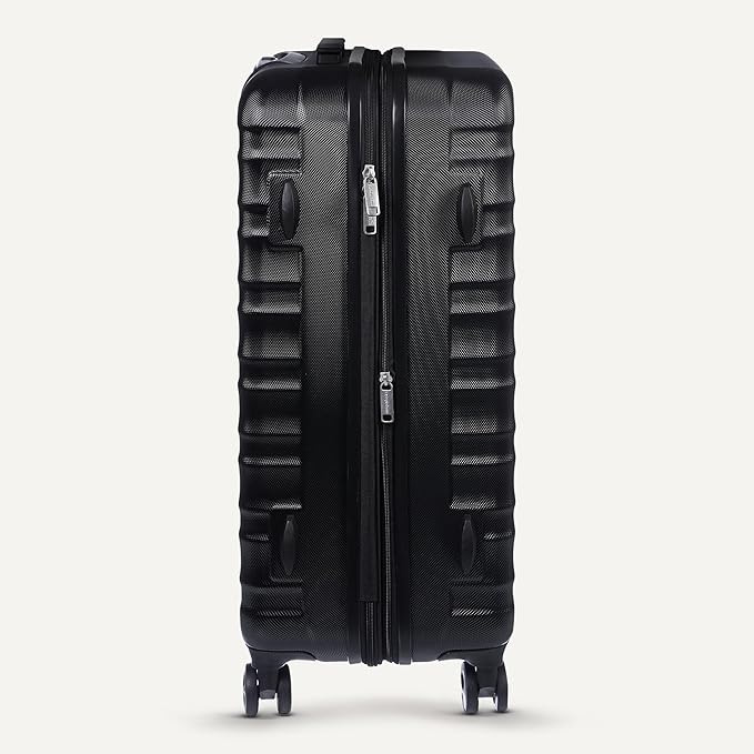 Amazon Basics 2-Piece Hardside Luggage Set (21" Carry-on, 30"), Expandable Suitcases with Spinner Wheels, Scratch-Resistant Surface, Black