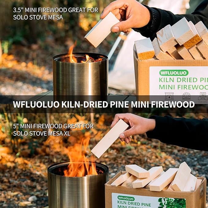 Mini Firewood 3.5'' Lengths Pine Kiln Dried Firewood Great Solo Stove Accessories Tool Prefect for Solo Stove Mesa, Tabletop Fire Pit, Solo Stove Mesa Sticks Wood