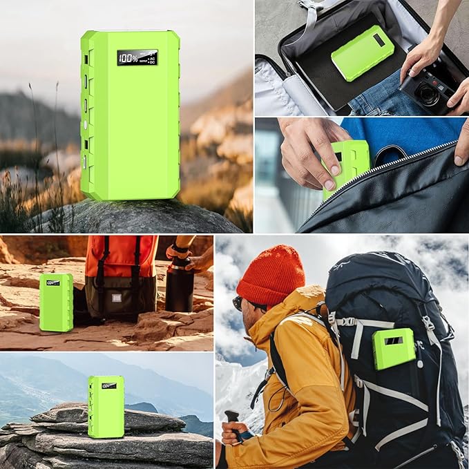 Portable Power Bank with Panel, 24000mAh Portable Power Station with 30W Solar Panel, Lithium Battery Power 110V/88Wh AC, DC, USB QC3.0 for Home Camping Emergency Backup