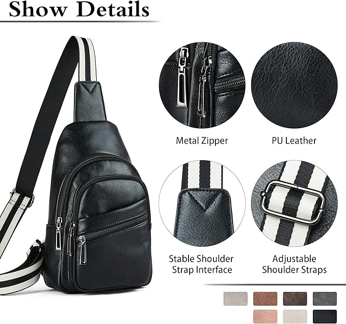 Sling Bag Crossbody Bags for Women Small Cross Body Bag Fanny Packs Chest Sling Purse for Daily Travel Leisure Sport