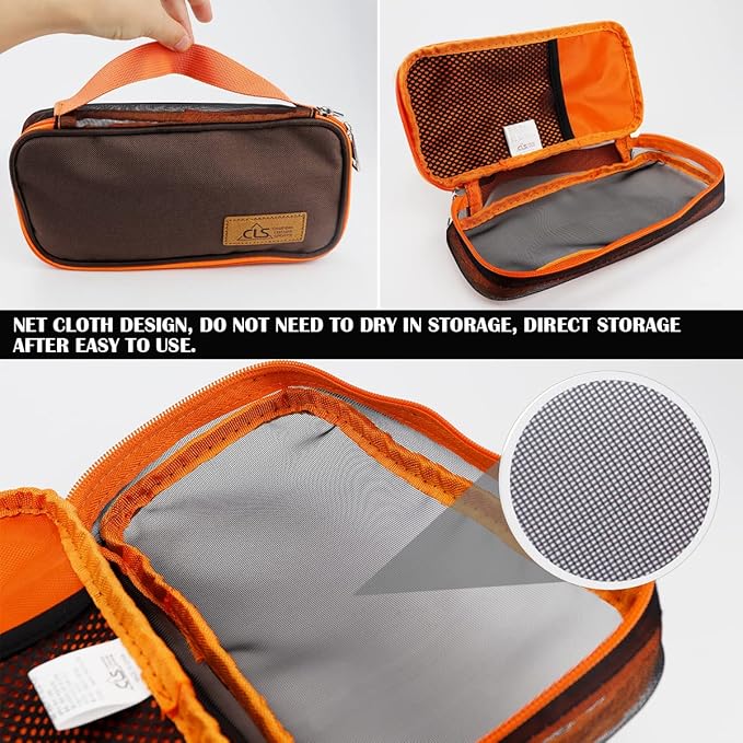 Cooking Utensil Storage Bag Grill Cookware Organizer Travel Set Portable Tableware Fork Spoon Chopsticks Organizer Tote for Outdoor Travel Picnic Camping（0range）