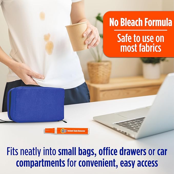 Tide Stain Remover for Clothes, Tide To Go Pen, Instant Stain Remover Pen & Spot Cleaner, Portable & Travel-Friendly, Works on Food & Drink Stains, Fits in Purses & Bags, 3 Count (Pack of 1)