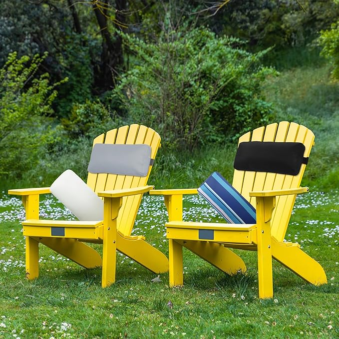 Chaise Lounge Head Pillow, 2 Pack Outdoor Lounge Chair Pillows with Adjustable Strap Longue Head Pillow Headrest Pillows for Patio Backyard Beach Pool Garden Recliner(Beige)