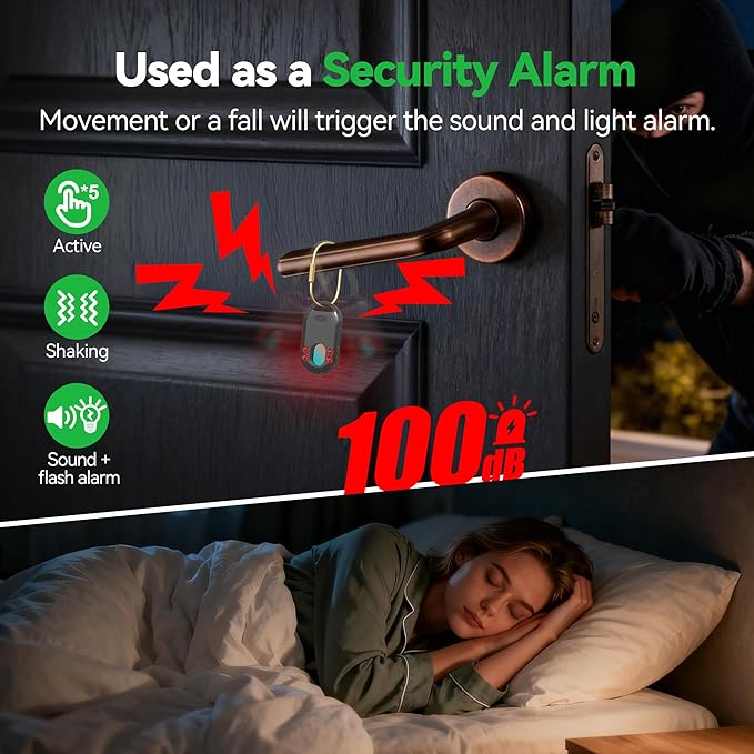 TECKNET 3-in-1 Air Tracker Tag 2-Pack (iOS Only), Rechargeable Smart Bluetooth Tracker, 100dB Alarm & Hidden Camera Detection, Compatible with Apple Find My, Item Finder for Keys, Luggage, Wallet, Pet