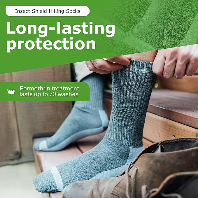 Lightweight Hiking Socks With Permethrin Bug Repellant - Protective Clothing for Men & Women