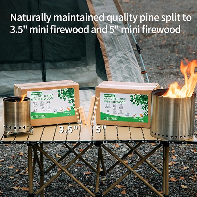 Mini Firewood 3.5'' Lengths Pine Kiln Dried Firewood Great Solo Stove Accessories Tool Prefect for Solo Stove Mesa, Tabletop Fire Pit, Solo Stove Mesa Sticks Wood