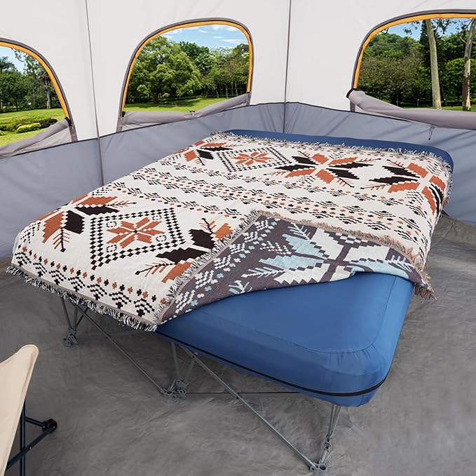 KAMPKEEPER Camping Cot,Camping Cots for Adults,Folding Camping Cot with Inflatable Air Mattress and Carry Bag,for Outdoor Travel Camp Beach Vacation (not Included The Airpump)