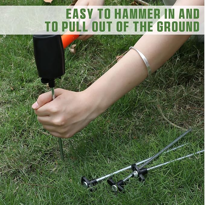 Shimeyao 10" Tent Stakes Camping Heavy Duty Stakes Bulk Metal Ground Pegs Camping Spikes Galvanized for Outdoor Pitching Canopy