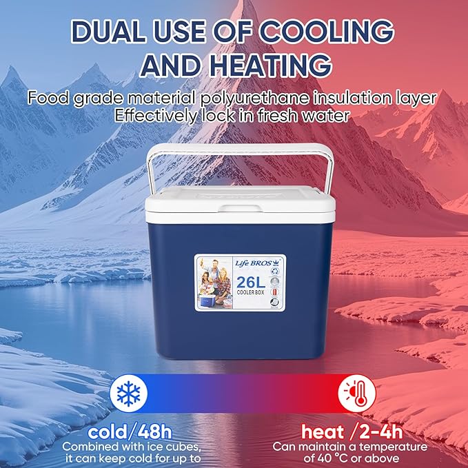 11Qt 19Qt Insulated Portable Cooler Leak-Proof Ice Chest Lunch Box Hard Coolers with Extra Ice Pack for BBQ, Camping, Pincnic