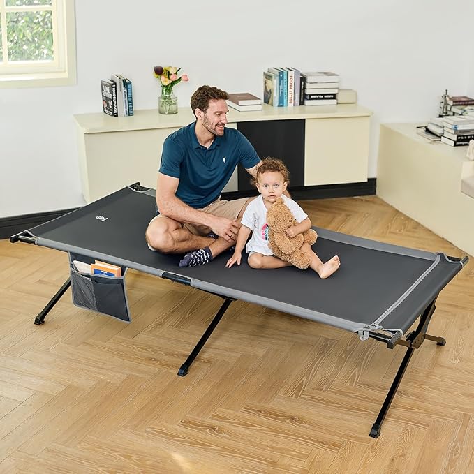 EVER ADVANCED Extra Wide Camping Cot for Adults Oversized XXL Sleeping Cots Folding Cot Bed with Carry Bag, 84.3" L x 41.9" W, Support to 550 lbs