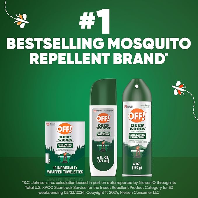 OFF! Deep Woods Insect Repellent VII Spritz, Bug Spray with Long Lasting Protection from Mosquitoes and Ticks, 6 oz