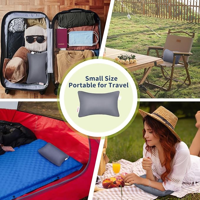 Pro Goleem Small Pillow 11’’x6’’x2.5’’ for Baby Sleeping with Name Tag Mini Tiny Pillow for Room Couch Sofa Chair and Outdoor Car Air Nap Neck Lumbar Knee Rest Pillows, Gray