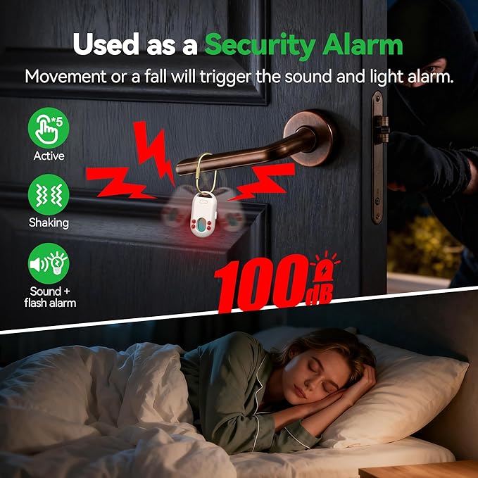 TECKNET 3-in-1 Air Tracker Tag 4-Pack (iOS Only), Rechargeable Smart Bluetooth Tracker, 100dB Alarm & Hidden Camera Detection, Compatible with Apple Find My, Item Finder for Keys, Luggage, Wallet, Pet
