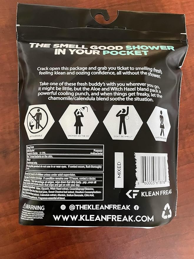 Body 12-Count Wipes - Original Disposable Wipes, Individually Wrapped for the Gym, Workout, Hiking, Travel, and Sport (Coconut)