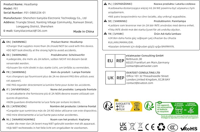 DARKBEAM LED Headlamp High Lumens USB Rechargeable Dual Light Headlight for Hardhat with Motion Sensor, Red Warning Light Up/Down Adjustable, Waterproof Head Lamps for Camping, Car Maintenance, 2 Pack