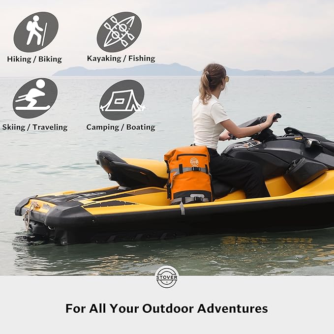 STOVER 5/10/25/30/40/55L Waterproof Backpack- Floating Dry Bag for Kayaking, Travel, Beach, Hiking, & Camping, Men/Women