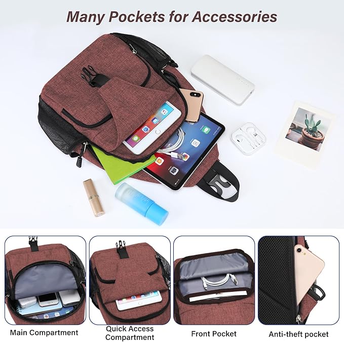 MOSISO Sling Backpack Travel Hiking Daypack, Crossbody Convertible Sling Bag with Front Pocket One Shoulder Chest Bag