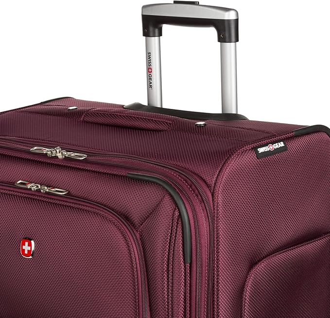 SwissGear Sion Softside Expandable Luggage, Merlot, 3-Piece Set (21/25/29)