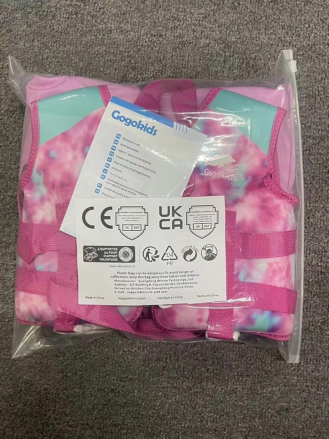 Gogokids Swim Vest for Kids Learn to Swim, Toddler Floaties Fit 20-50 lbs Girls & Boys, Buoyancy Jacket Swimming Aid with Duel Adjustable Safety Strap and Padded Crotch Straps