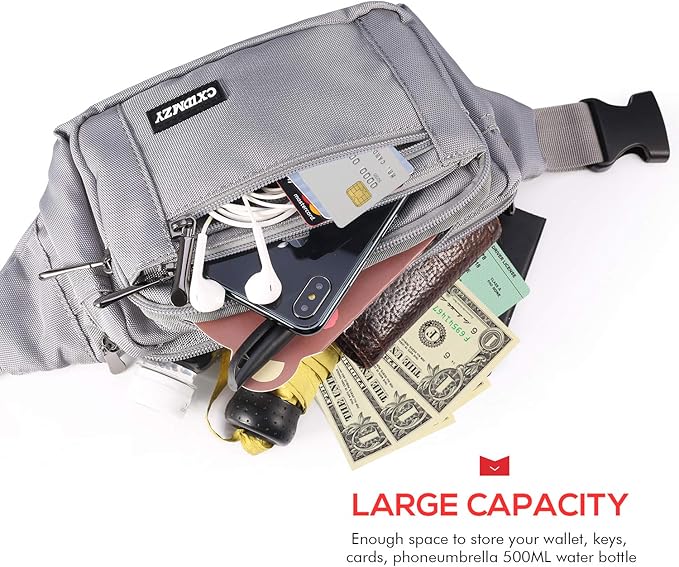 CXWMZY Fanny Packs For Women & Men Waist Pack Hip Bum Bag with Multi-Pockets Large Capacity Waterproof Casual Bum Bag for Disney Traveling Casual Cycling Running Hiking