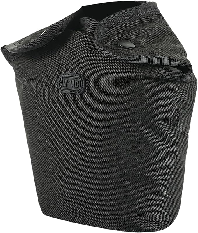 M-Tac MOLLE Canteen Pouch – Tactical Water Bottle Carrier, 600D PVC‑Coated Polyester, Fits 40 oz Canteens, MOLLE Backpack/Vest Attachment (Black)