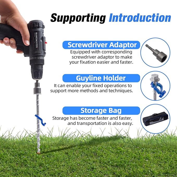 Homeon Wheels 16 Pcs Aluminum Ground Anchors, Non-Rust Cast Tent Stakes Heavy Duty Metal Tent Stakes Pegs for Securing Animals, Tents, Canopies, Sheds, Car Ports, Swing Sets Outdoors Beach