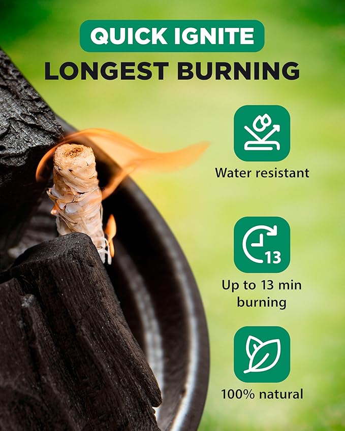WH 370 pcs Natural Fire Starters for Campfires & Grill - 10lb Large Box - Long-Burning Charcoal Starters - Odorless Firestarters for Outdoor Fire Pit, Fireplace - Quick Ignite