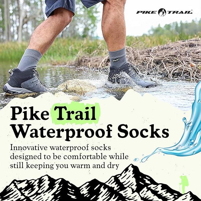 Pike Trail - Breathable, Waterproof Socks Ideal Hiking, Trekking, Wading, Fishing and Camping Essentials
