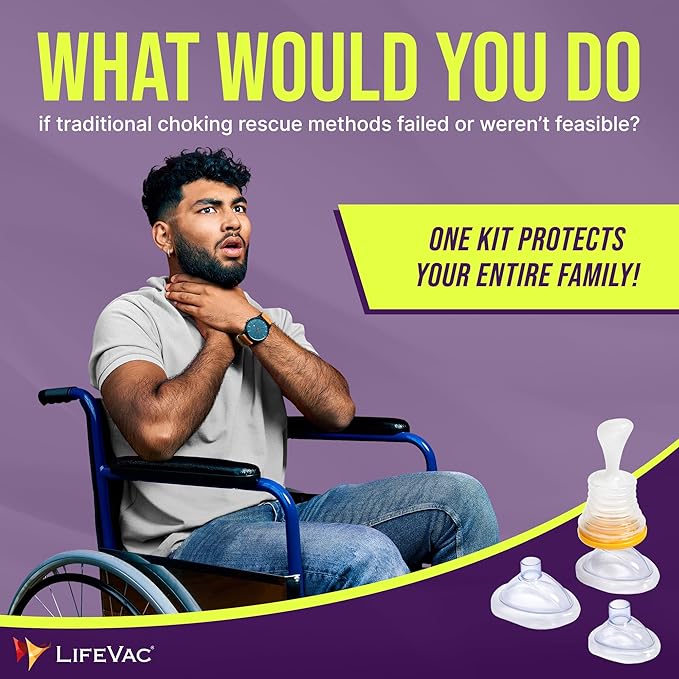 LifeVac Home Kit 2 Pack - Portable Suction Rescue Device, First Aid Kit for Kids and Adults, Portable Airway Suction Device for Children and Adults