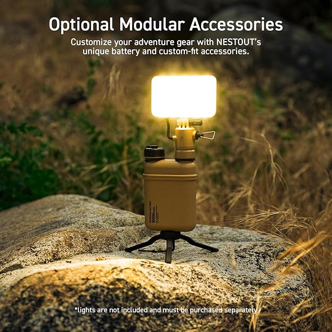 NESTOUT Rugged Power Bank, 15000mAh Outdoor Charger, 32W USB C Fast Charging PD, Waterproof IP67, Heavy Duty Shockproof, Tactical Battery Pack for iPhone Tablet Hiking Camping Survival (Black)