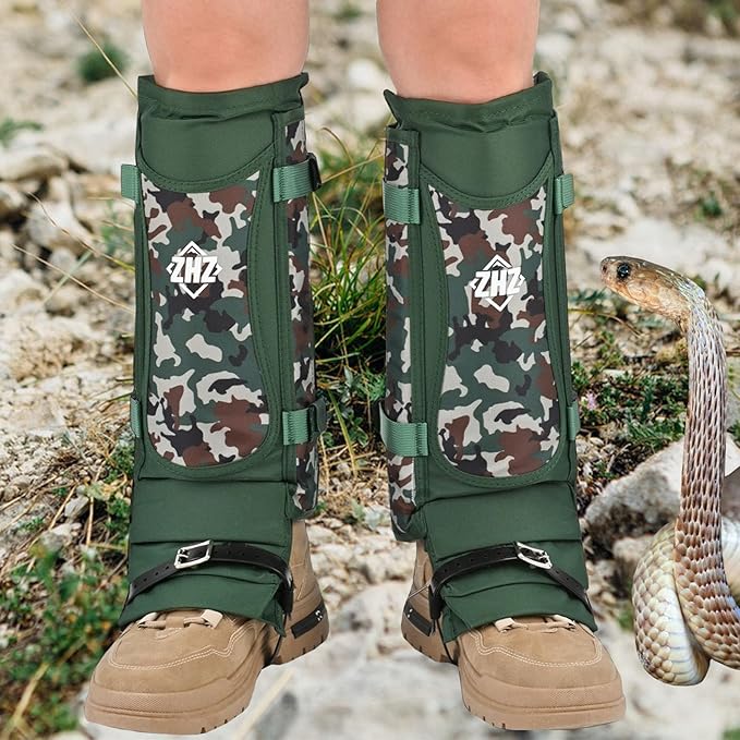 ZHZ Snake Gaiters Durable Waterproof Snake Chaps Lower Legs Protection,Snake Guards with Adjustable Size for Men & Women,Used for Hunting,Hiking and Farm Work