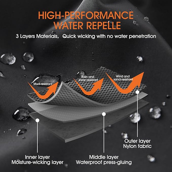 likloks Adjustable Leg Gaiters for Men & Women - Lightweight & Waterproof Gaiter for Hiking, Snow, Trail, Trekking, Hunting, Climbing