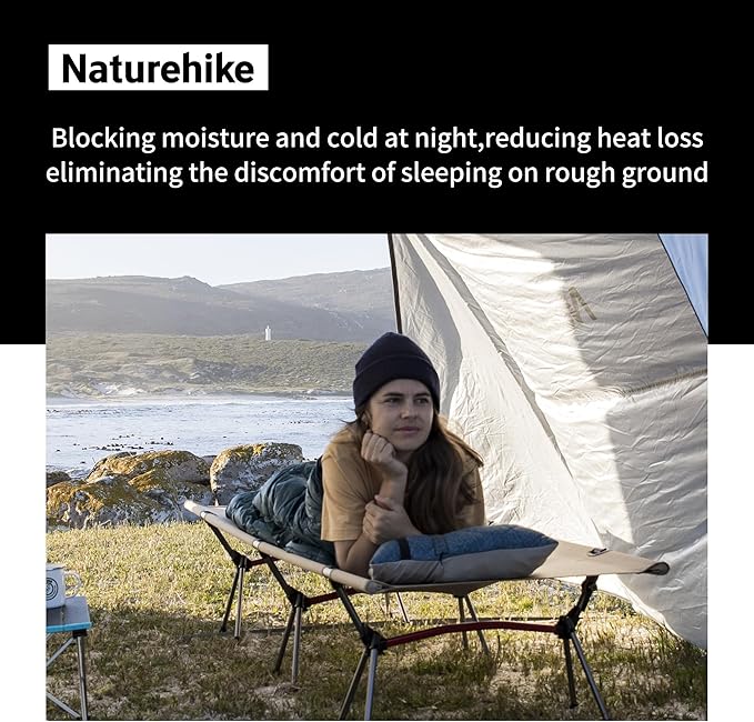 Naturehike ArmyWild Folding Camping Cot, Height Adjustable Ultralight Backpacking Cot, Portable Camping Bed for Camping Hiking Travel Home
