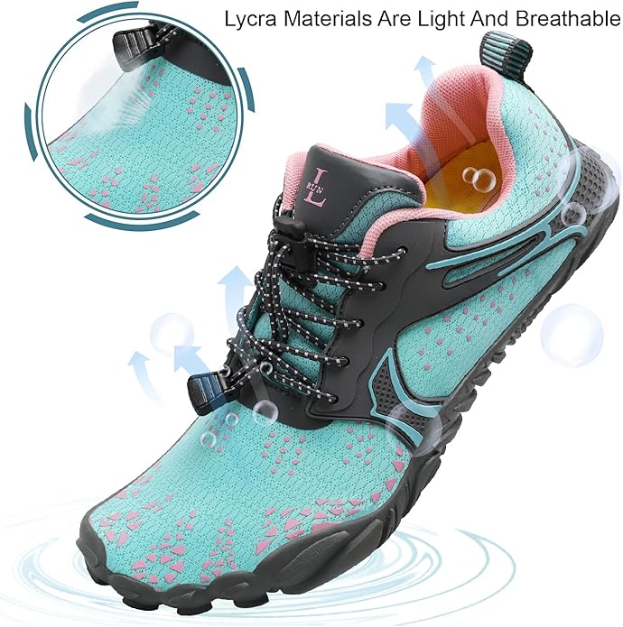 L-RUN Barefoot Water Shoes Women Mens Aqua Sock Athletic Hiking Water Sports Shoes for Swim Beach Pool Sand Diving Walking