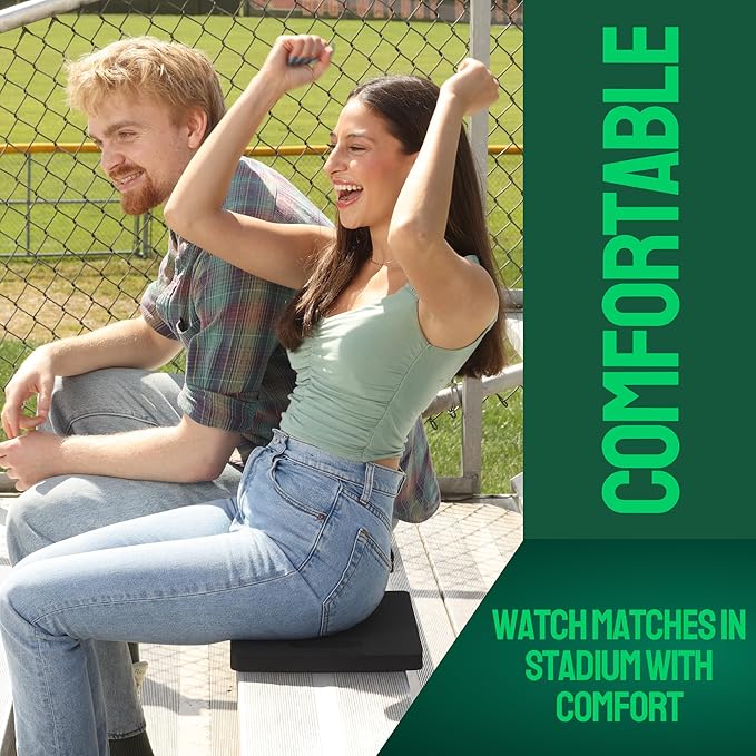 XCEL Stadium Seat Cushion (4 Pack), Multi-Use Kneeling Pads, Thick Bleacher Cushion Stadium Seats for Sports Larger Than Others, Outdoor Seating, Garage, Yoga Water Resistant and Soft (14" x 12" x 1")