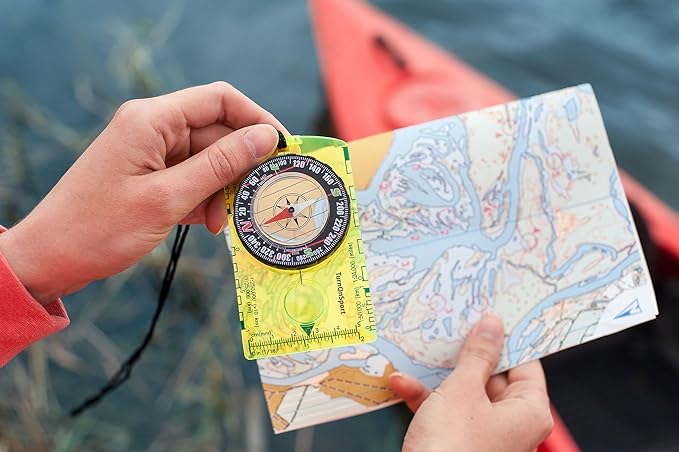 TurnOnSport Orienteering Compass - Advanced Scout Compass for Hiking, Camping, and Backpacking - Best Survival Gifts for Kids